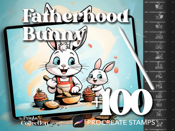 100 Bunny Father’s Day Procreate Stamps: A Creative Tool for Heartfelt Art