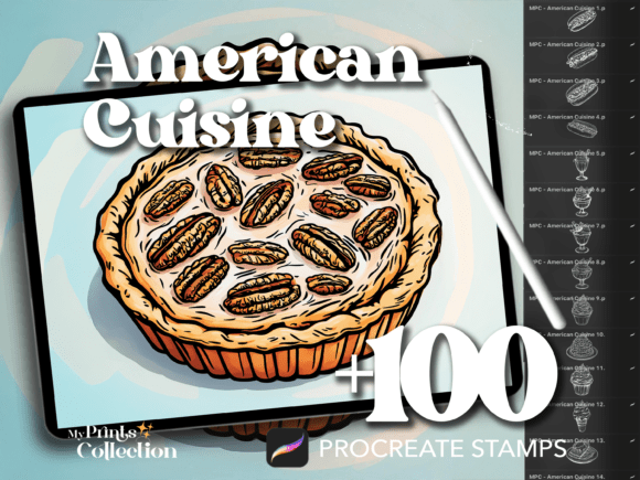 100 Procreate American Cuisine Stamps: A Creative Toolkit for Food-Inspired Digital Art
