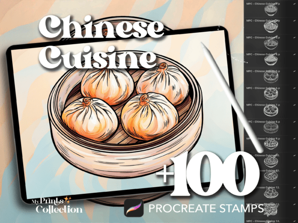 100 Procreate Chinese Cuisine Stamps: A Creative Toolkit for Food Lovers and Digital Artists