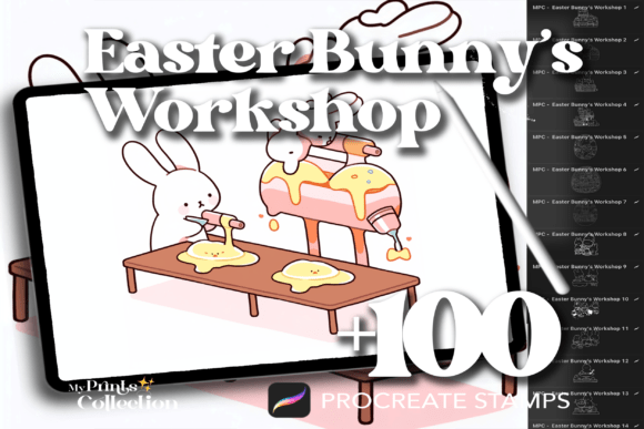 100 Procreate Easter Bunny’s Workshop: Enhancing Digital Illustration Workflows with Festive Flair