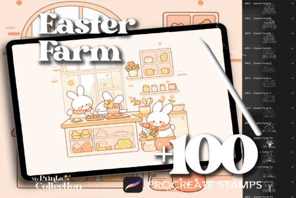 100 Procreate Easter Farm Stamps: A Creative Toolkit for Digital Artists