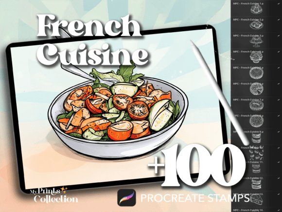 100 Procreate French Cuisine Stamps: A Digital Artist’s Guide to Culinary Creativity