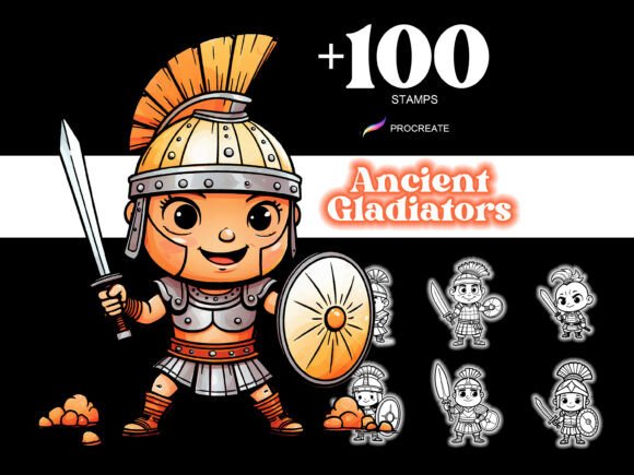 100 Procreate Warrior Ancient Gladiator