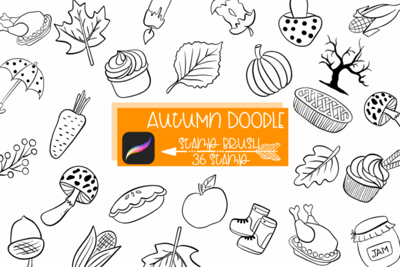 Autumn Doodle: 36 Hand-Drawn Stamps for Cozy Digital Designs