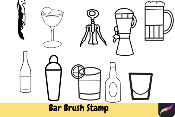 Bar Brush Stamps for Procreate iPad: Creative Tools for Cocktail Lovers and Digital Artists