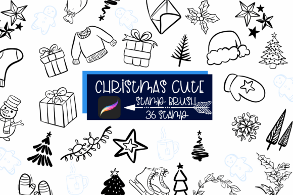 Christmas Cute Stamp Brush Set for Procreate