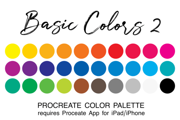 Enhance Your Art with Basic Colors 2 Procreate Palette