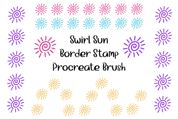Enhancing Digital Art with the Sun Swirl Procreate Border Stamp Brush
