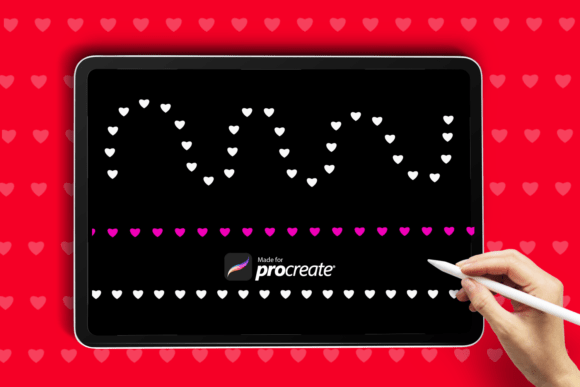 Heart Dot Liner Procreate Brush for Valentine’s Designs