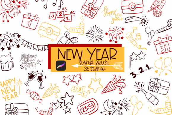 New Year Procreate Stamp: A Creative Start to the Year Ahead