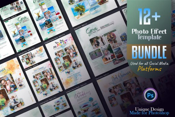 Photo Collage Effects Templates Bundle for Social Media Design