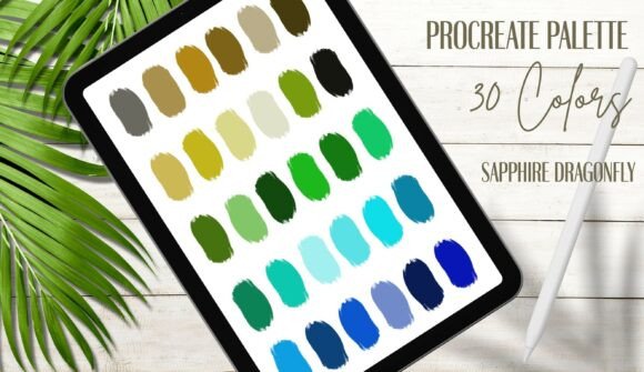 Sapphire Dragonfly Procreate Palette 30: A Naturalist’s Color Collection for Digital Artists
